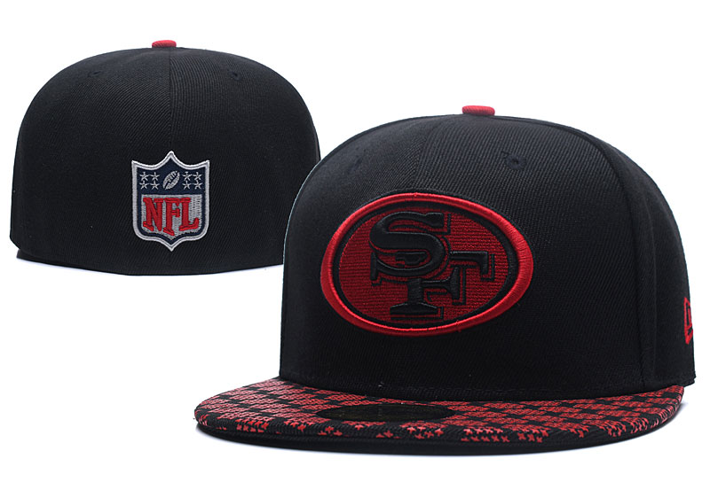 NFL San Francisco 49ers Team Logo Black Red Adjustable Hat NFL San Francisco 49ers Team Logo Black Red Adjustable Hat