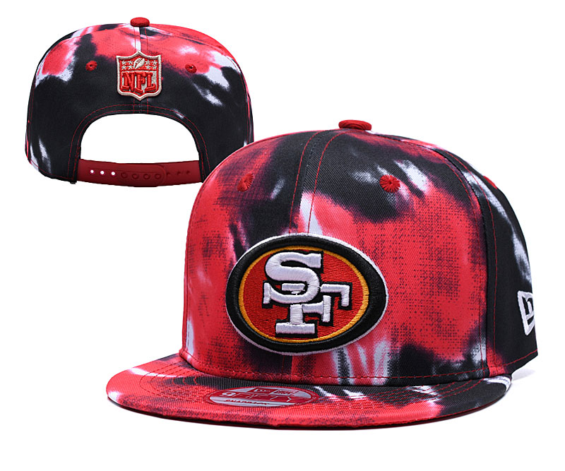 NFL San Francisco 49ers Team Logo Black Red Adjustable Hat