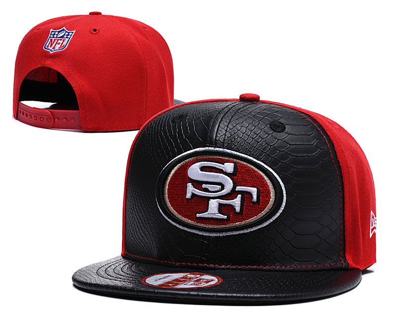 NFL San Francisco 49ers Team Logo Black Red Adjustable Hat YD NFL San Francisco 49ers Team Logo Black Red Adjustable Hat YD