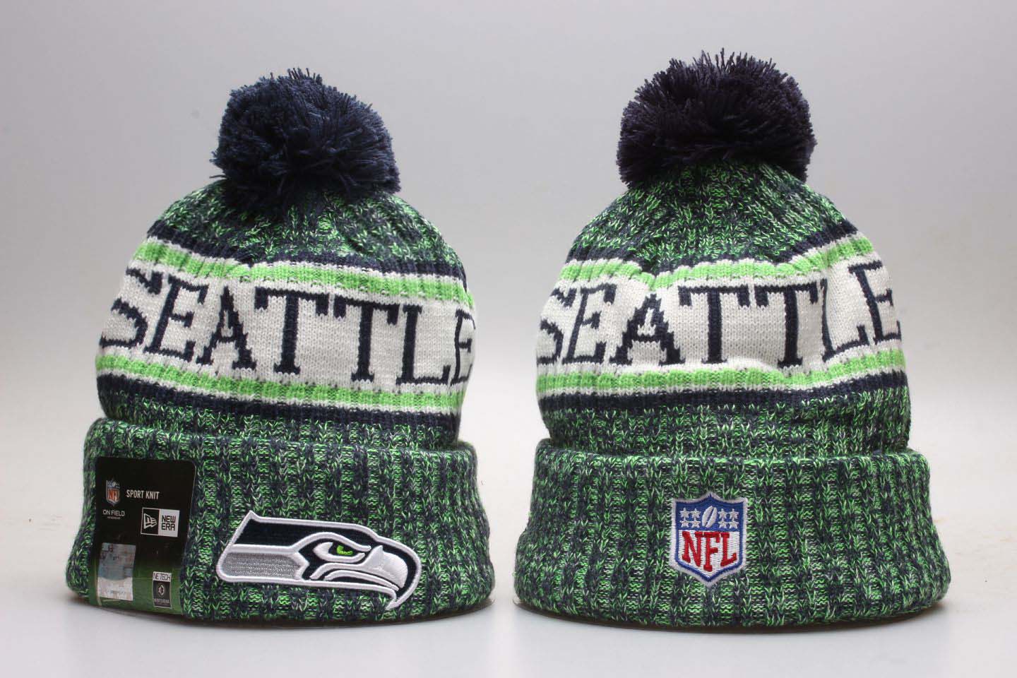 NFL Seattle Seahawks Team Logo Navy Knit Hat 1 NFL Seattle Seahawks Team Logo Navy Knit Hat 1