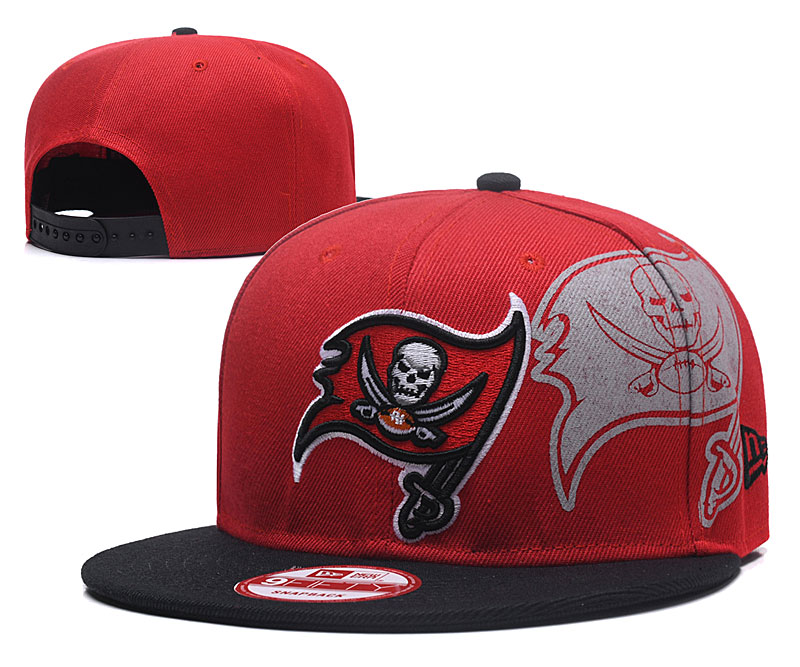 NFL Tampa Bay Buccaneers Team Logo Red Silver Adjustable Hat 0