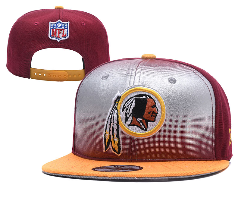 NFL Washington Redskins Team Logo Red Silver Adjustable Hat