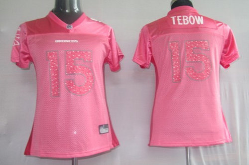 NFL Women Jerseys Denver Broncos 15# Tebow Pink[2010 NEW]