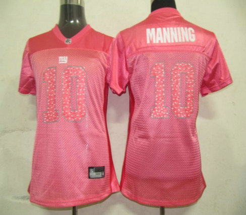 NFL Women Jerseys New York Giants 10 Eli Manning pink