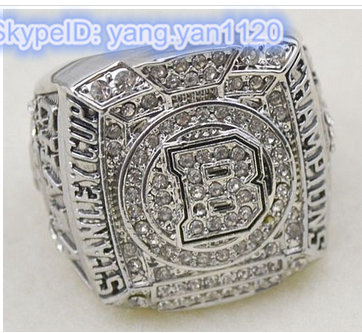 NHL Boston Bruins World Champions Silver Ring_2 NHL Boston Bruins World Champions Silver Ring_2
