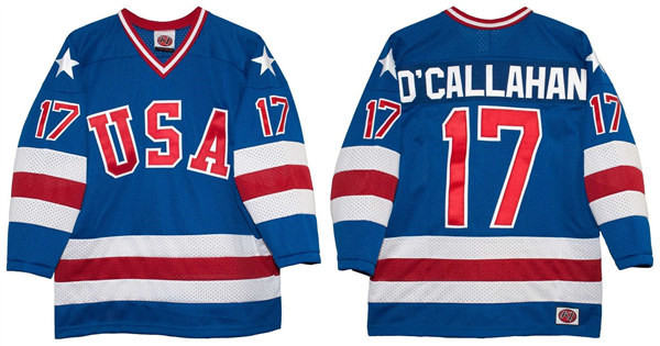 NHL Movie Edtion #D'CALLAHAN 17 Blue Custom Jersey