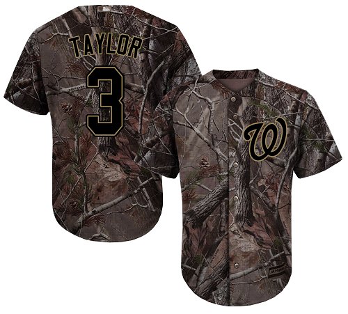 Nationals #3 Michael Taylor Camo Realtree Collection Cool Base Stitched Baseball Jersey