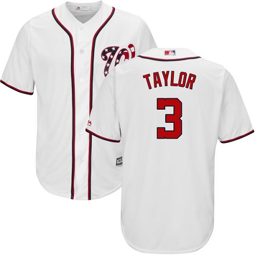 Nationals #3 Michael Taylor White New Cool Base Stitched MLB Jersey Nationals #3 Michael Taylor White New Cool Base Stitched MLB Jersey