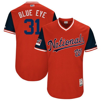 Nationals #31 Max Scherzer Blue Eye Red 2018 Players' Weekend Authentic Team Jersey