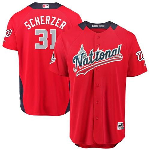 Nationals #31 Max Scherzer Red 2018 All-Star National League Stitched Baseball Jersey