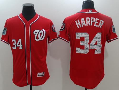 Nationals #34 Bryce Harper Red 2017 Spring Training Authentic FlexBase Stitched MLB Jersey Nationals #34 Bryce Harper Red 2017 Spring Training Authentic FlexBase Stitched MLB Jersey