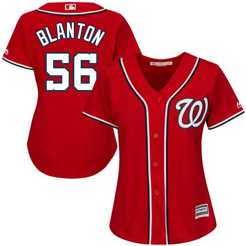 Nationals #56 Joe Blanton Red Alternate Women's Stitched MLB Jersey Nationals #56 Joe Blanton Red Alternate Women's Stitched MLB Jersey