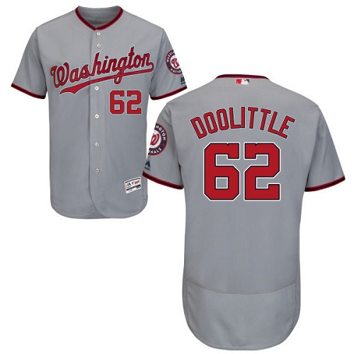 Nationals #62 Sean Doolittle Grey Flexbase Authentic Collection Stitched Baseball Jersey Nationals #62 Sean Doolittle Grey Flexbase Authentic Collection Stitched Baseball Jersey