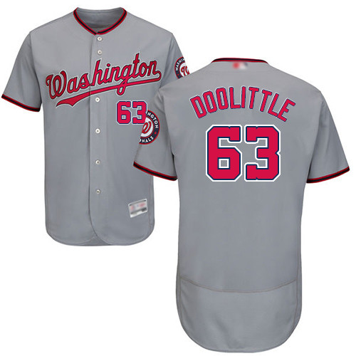 Nationals #63 Sean Doolittle Grey Flexbase Authentic Collection Stitched Baseball Jersey Nationals #63 Sean Doolittle Grey Flexbase Authentic Collection Stitched Baseball Jersey