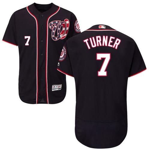 Nationals #7 Trea Turner Navy Blue Flexbase Authentic Collection Stitched MLB Jersey Nationals #7 Trea Turner Navy Blue Flexbase Authentic Collection Stitched MLB Jersey