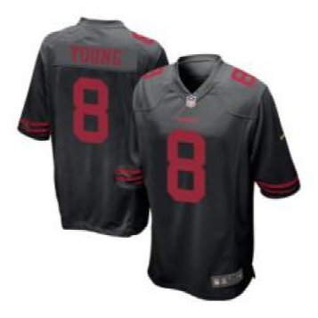 New 49ers #8 Steve Young Black Alternate Stitched NFL Elite Jersey