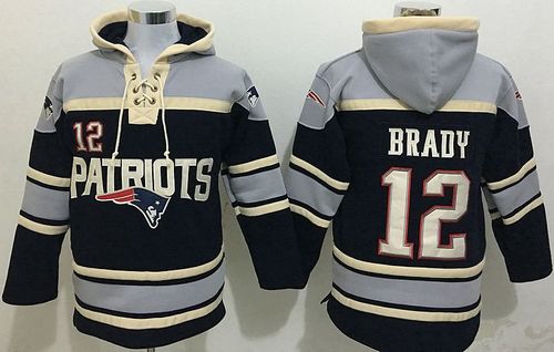 New England Patriots #12 Tom Brady Blue Sawyer Hooded Sweatshirt NFL Hoodie New England Patriots #12 Tom Brady Blue Sawyer Hooded Sweatshirt NFL Hoodie