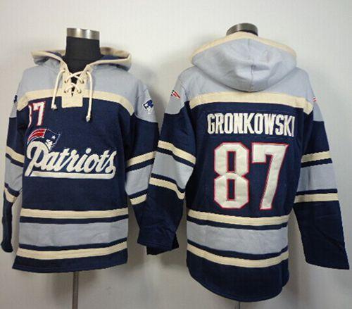 New England Patriots #87 Rob Gronkowski Blue Sawyer Hooded Sweatshirt NFL Hoodie New England Patriots #87 Rob Gronkowski Blue Sawyer Hooded Sweatshirt NFL Hoodie