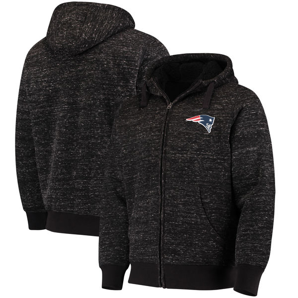 New England Patriots G III Sports By Carl Banks Discovery Sherpa Full Zip Jacket Heathered Black