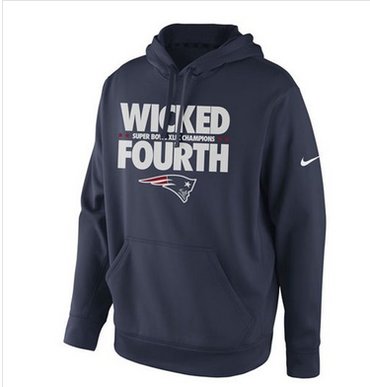 New England Patriots Nike Super Bowl XLIX Champions Celebration Multi Champs Slogan Pullover Hoodie Navy Blue