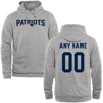 New England Patriots Steel Custom Name & Number Wordmark Pullover Hoodie New England Patriots Steel Custom Name & Number Wordmark Pullover Hoodie