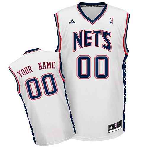 New Jersey Nets Custom White Adidas Home Jersey