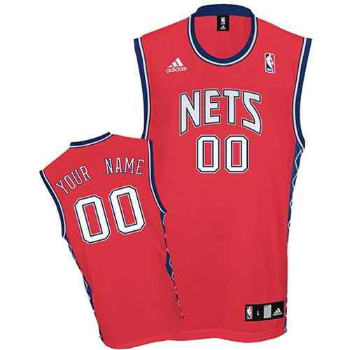 New Jersey Nets Youth Custom Red Round-Neck Jersey