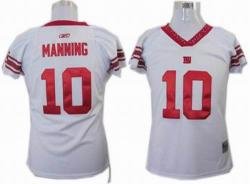 New York Giants #10 Manning White Women Jerseys