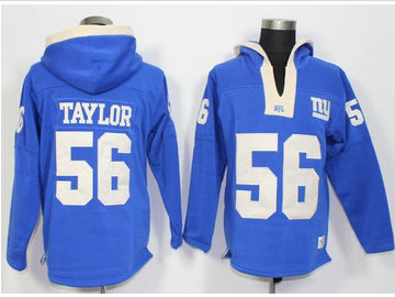 New York Giants #56 Lawrence Taylor Royal Blue Player Winning Method Pullover NFL Hoodie