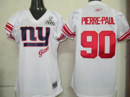 New York Giants 90 Pierre-Paul White 2011 Womens Field Flirt Premier Jersey