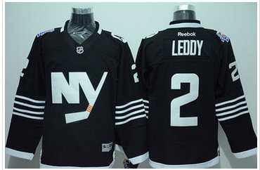 New York Islanders #2 Nick Leddy Black Alternate Stitched NHL Jersey
