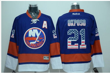 New York Islanders #21 Kyle Okposo Baby Blue USA Flag Fashion Stitched NHL Jersey New York Islanders #21 Kyle Okposo Baby Blue USA Flag Fashion Stitched NHL Jersey