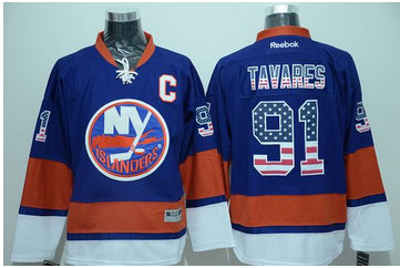 New York Islanders #91 John Tavares Baby Blue USA Flag Fashion Stitched NHL Jersey New York Islanders #91 John Tavares Baby Blue USA Flag Fashion Stitched NHL Jersey