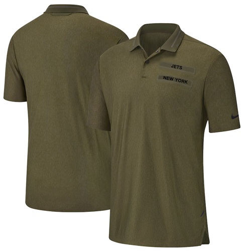 New York Jets Nike Salute to Service Sideline Polo Olive New York Jets Nike Salute to Service Sideline Polo Olive