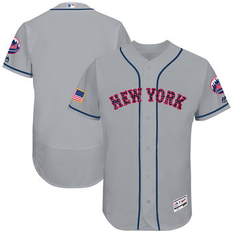 New York Mets Majestic 2017 Stars & Stripes Authentic Collection FlexBase Team Jersey - Gray New York Mets Majestic 2017 Stars & Stripes Authentic Collection FlexBase Team Jersey - Gray