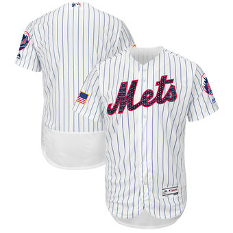 New York Mets Majestic 2017 Stars & Stripes Authentic Collection FlexBase Team Jersey - White