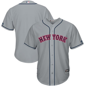 New York Mets Majestic 2017 Stars & Stripes Cool Base Team Jersey - Gray