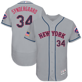 New York Mets Noah Syndergaard Majestic 2017 Stars & Stripes Authentic Collection FlexBase Player Jersey - Gray New York Mets Noah Syndergaard Majestic 2017 Stars & Stripes Authentic Collection FlexBase Player Jersey - Gray