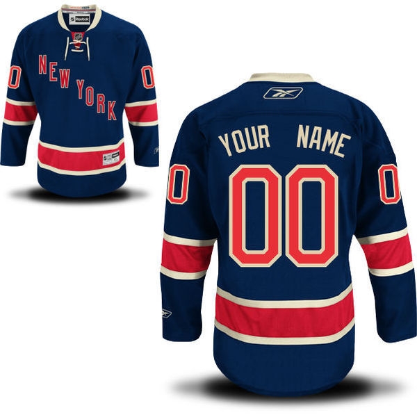 New York Rangers Navy Blue Men's Premier Alternate Custom Reebok Jersey