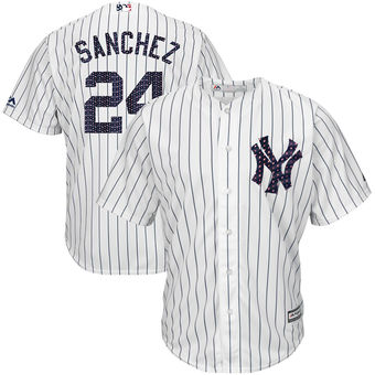 New York Yankees Gary Sanchez Majestic 2017 Stars & Stripes Cool Base Player Jersey - White