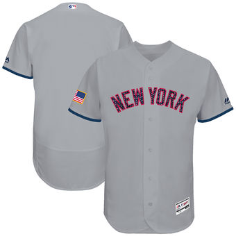 New York Yankees Majestic 2017 Stars & Stripes Authentic Collection FlexBase Team Jersey - Gray