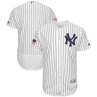 New York Yankees Majestic 2017 Stars & Stripes Authentic Collection FlexBase Team Jersey - White