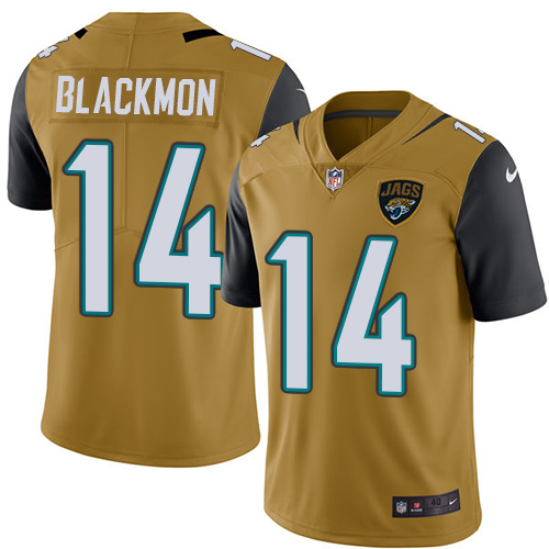Nike #14 Justin Blackmon Elite Gold Rush Men's Jacksonville Jaguars