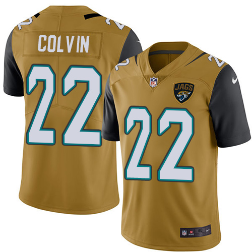 Nike #22 Aaron Colvin Elite Gold Rush Men's Jacksonville Jaguars