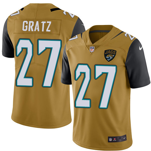 Nike #27 Dwayne Gratz Elite Gold Rush Men's Jacksonville Jaguars