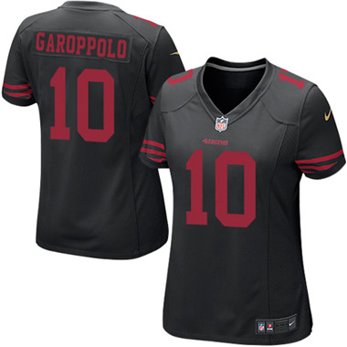 Nike 49ers #10 Jimmy Garoppolo Black Alternate Women's Stitched NFL Game Jersey
