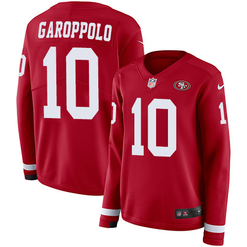 Nike 49ers #10 Jimmy Garoppolo Red Team Color Women's Stitched