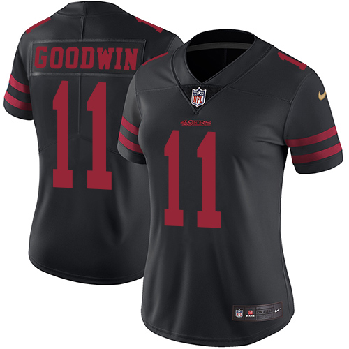 Nike 49ers #11 Marquise Goodwin Black Alternate Women's Stitched NFL Vapor Untouchable Limited Jersey Nike 49ers #11 Marquise Goodwin Black Alternate Women's Stitched NFL Vapor Untouchable Limited Jersey