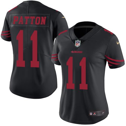 Nike 49ers #11 Quinton Patton Black Women's Stitched NFL Limited Rush Jersey Nike 49ers #11 Quinton Patton Black Women's Stitched NFL Limited Rush Jersey