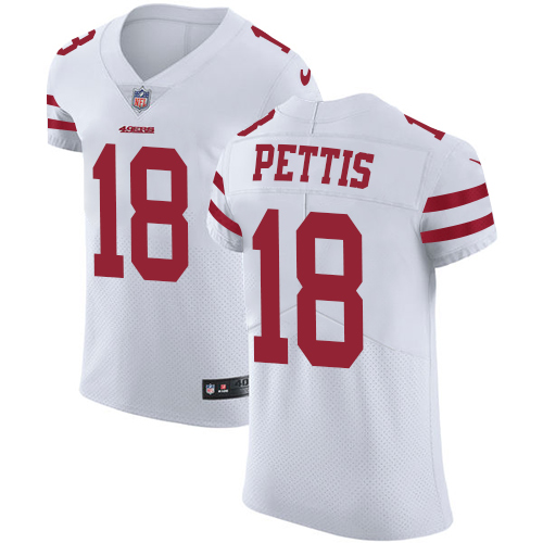 Nike 49ers #18 Dante Pettis White Men's Stitched NFL Vapor Untouchable Elite Jersey Nike 49ers #18 Dante Pettis White Men's Stitched NFL Vapor Untouchable Elite Jersey